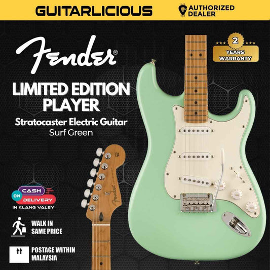 Fender Limited Edition Player Stratocaster Electric Guitar, Maple FB, Surf Green