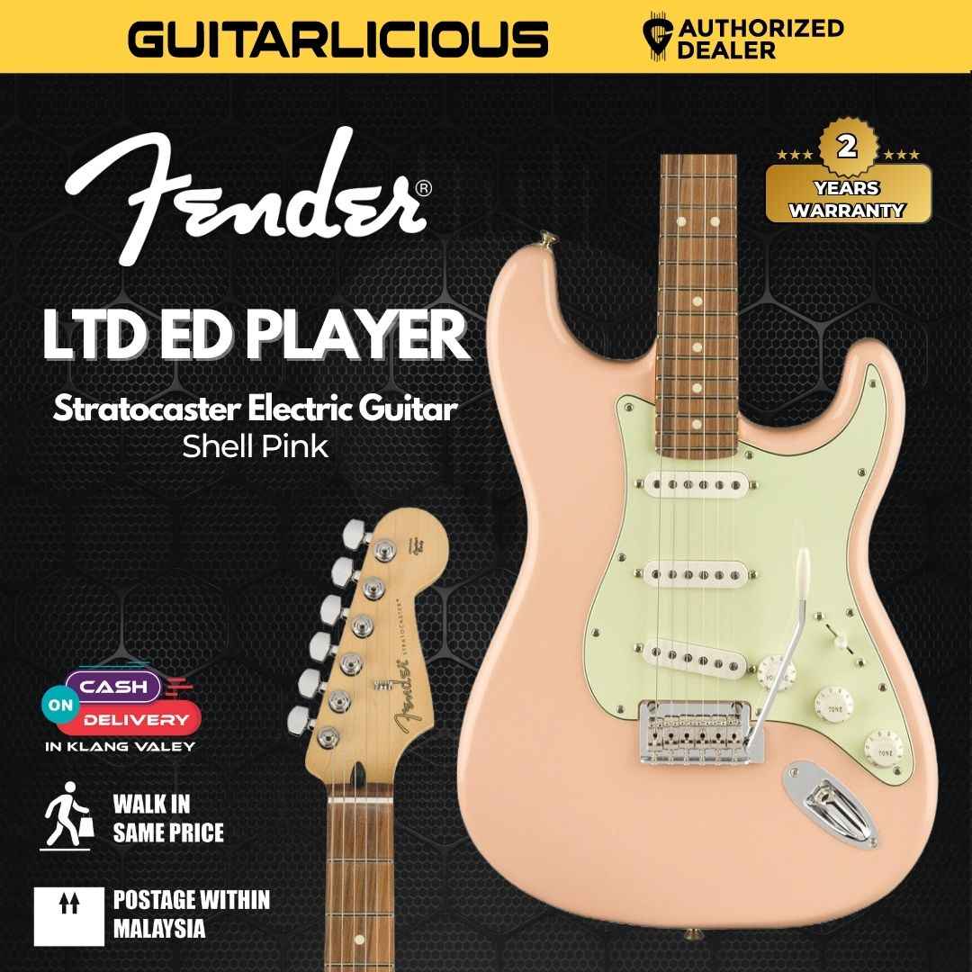 Fender Limited Edition Player Stratocaster Electric Guitar, Pau Ferro FB, Shell Pink