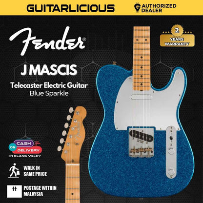 Fender J Mascis Telecaster Electric Guitar, Maple FB, Sparkle Blue