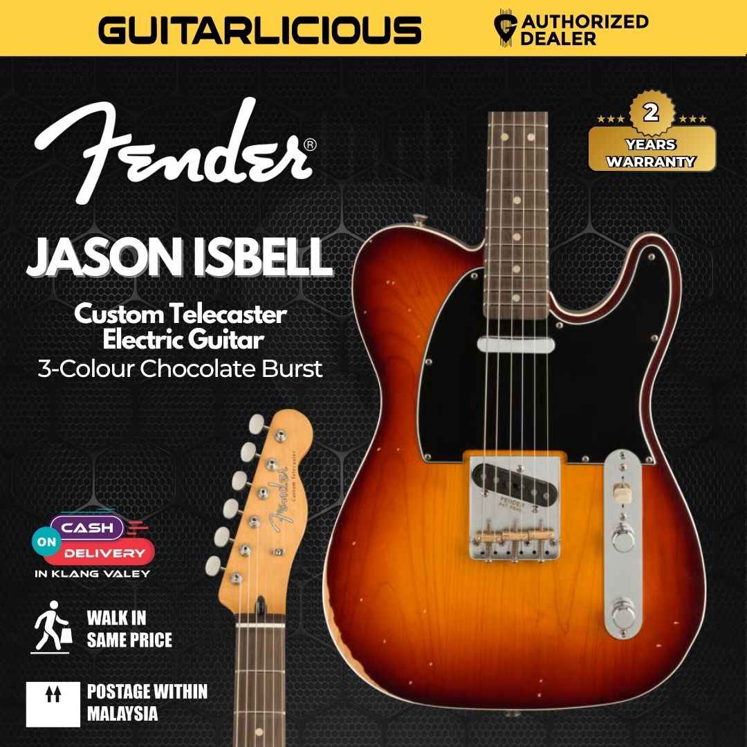 Fender Jason Isbell Custom Telecaster Electric Guitar, RW FB, 3-Colour Chocolate Burst
