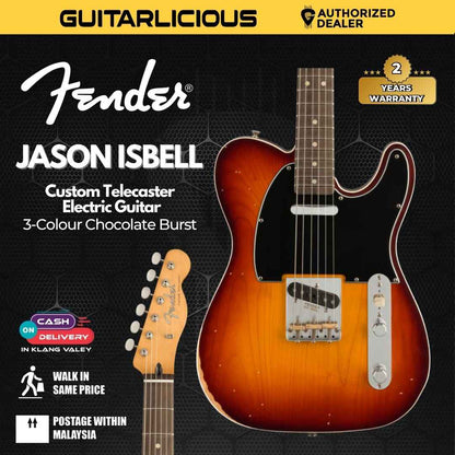 Fender Jason Isbell Custom Telecaster Electric Guitar, RW FB, 3-Colour Chocolate Burst