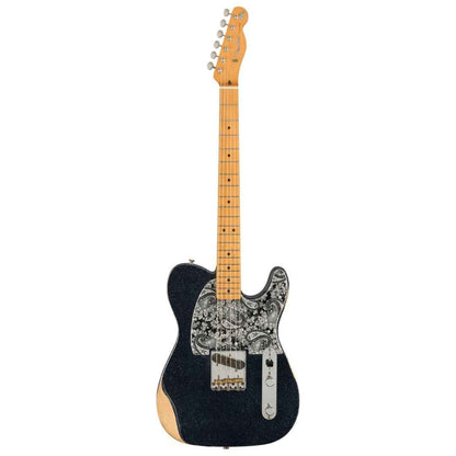 Fender Brad Paisley Road Worn Esquire Electric Guitar, Maple FB, Black Sparkle