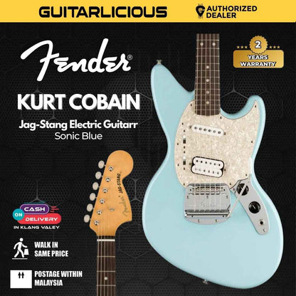 Fender Kurt Cobain Jag-Stang Electric Guitar, RW FB, Sonic Blue