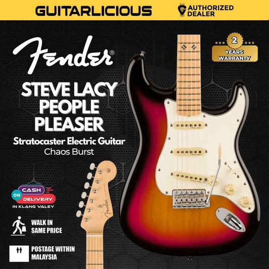 Fender Steve Lacy People Pleaser Stratocaster Electric Guitar, Maple FB, Chaos Burst