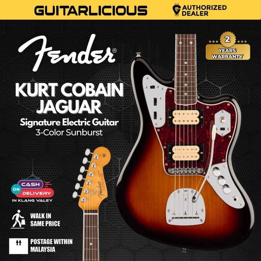 Fender Kurt Cobain Signature Jaguar Electric Guitar w/Case, 3-Color Sunburst