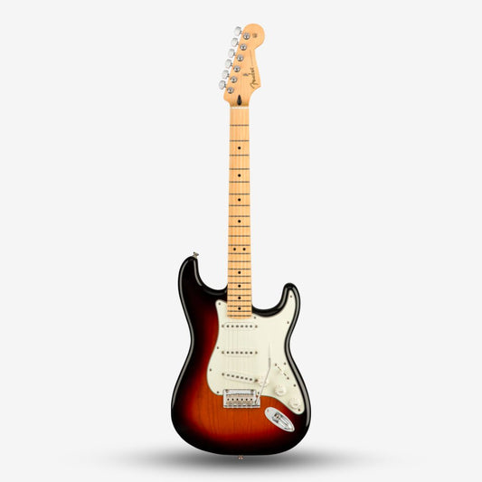 FENDER Player Single-Coil (SSS) Pick Up with Tremolo Stratocaster Electric Guitar, Maple FB, 3-Tone Sunburst