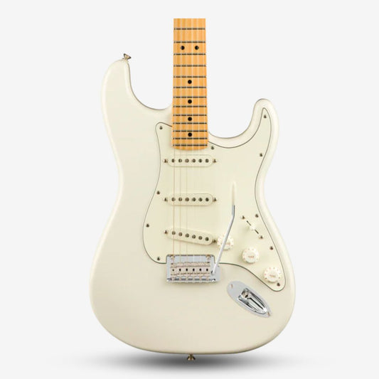 FENDER Player Single-Coil (SSS) Pick Up with Tremolo Stratocaster Electric Guitar, Maple FB, Polar White