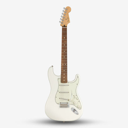 FENDER Player Single-Coil (SSS) Pick Up with Tremolo Stratocaster Electric Guitar, Pau Ferro FB, Polar White