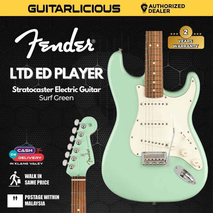 Fender Ltd Ed Player Stratocaster Electric Guitar, Pau Ferro FB, Surf Green