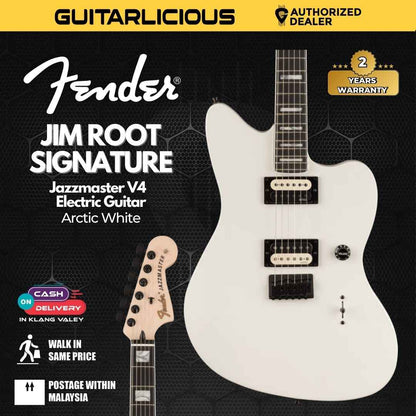 Fender Jim Root Signature Jazzmaster V4 Electric Guitar, Arctic White