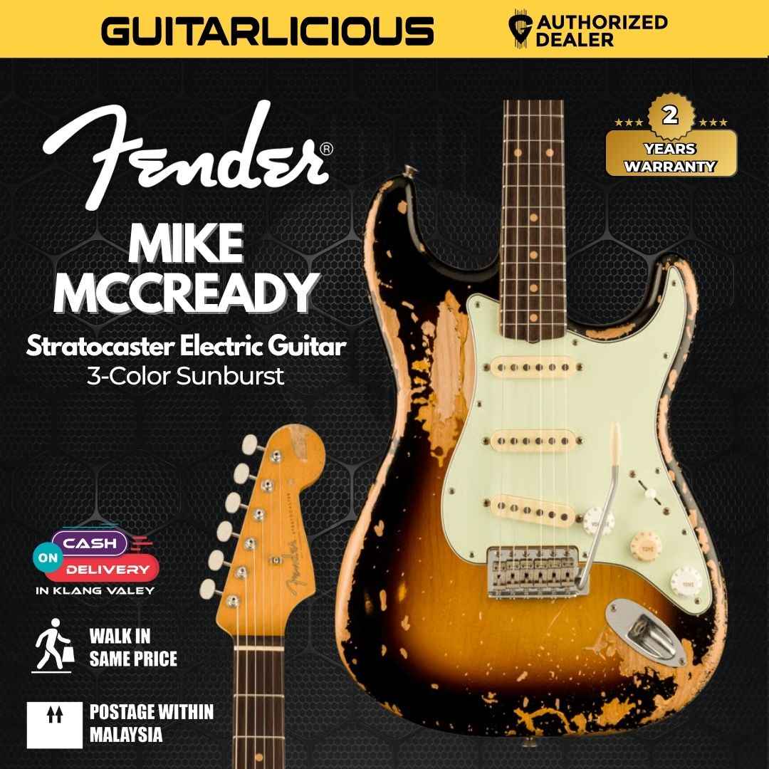 Fender Ltd Ed Mike McCready Stratocaster Electric Guitar, RW FB, 3-Tone Sunburst