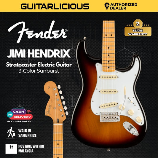 Fender Jimi Hendrix Signature Stratocaster Electric Guitar, Maple FB, 3-Tone Sunburst