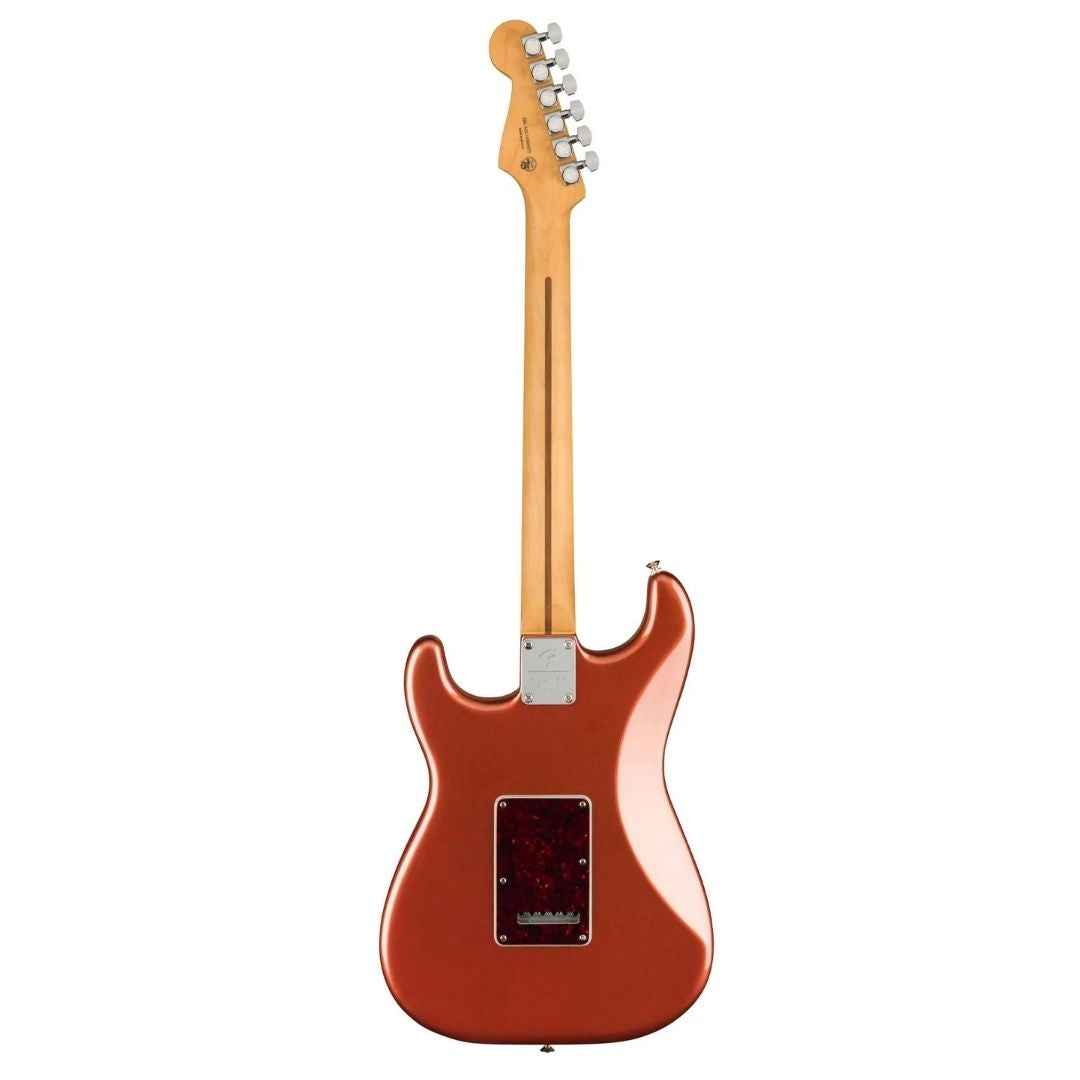 Fender Player Plus Stratocaster Electric Guitar, PF FB, Aged Candy Apple Red