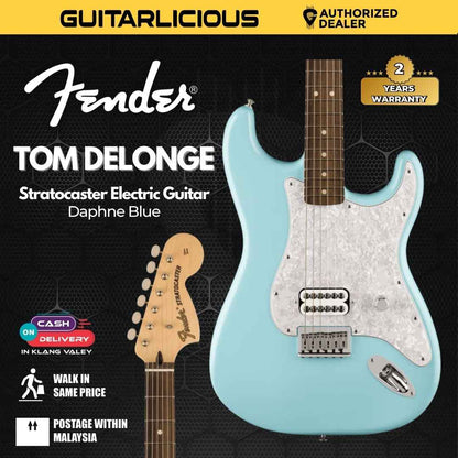 Fender Limited Edition Tom DeLonge Stratocaster Electric Guitar, RW FB, Daphne Blue