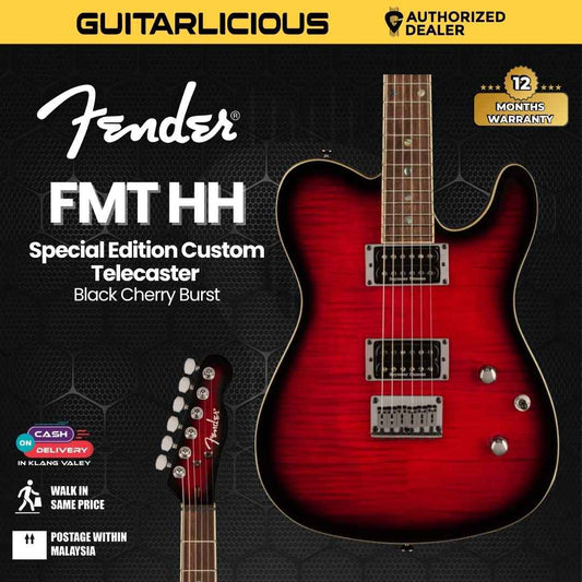 Fender Special Edition Custom Telecaster FMT HH Electric Guitar, Black Cherry Burst