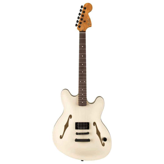 Fender Tom DeLonge Starcaster Electric Guitar, RW FB, Olympic White (Made in Indonesia)