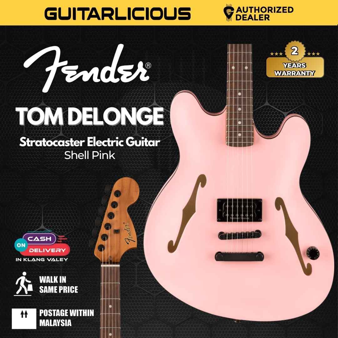 Fender Tom DeLonge Starcaster Electric Guitar, RW FB, Shell Pink (Made in Indonesia)