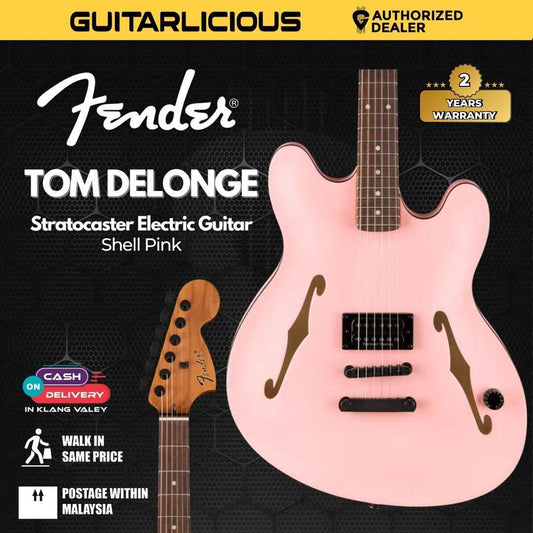 Fender Tom DeLonge Starcaster Electric Guitar, RW FB, Shell Pink (Made in Indonesia)