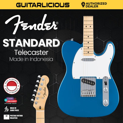 Fender Standard Telecaster Electric Guitar, Maple FB, Aqua Marine Metallic