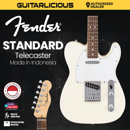 Fender Standard Telecaster Electric Guitar, Laurel FB, Olympic White