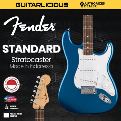 Fender Standard Stratocaster Electric Guitar, Laurel FB, Aqua Marine Metallic
