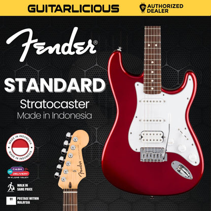 Fender Standard Stratocaster HSS Electric Guitar, Laurel FB, Candy Cola