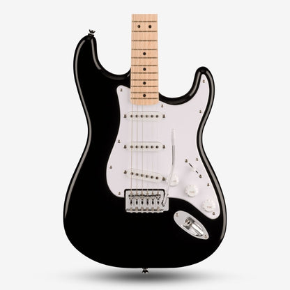 Squier Sonic Stratocaster SSS Electric Guitar with White Pickguard & Tremolo , Maple FB - Black