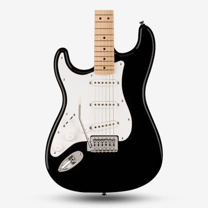 Squier Sonic Stratocaster Left-Handed SSS Electric Guitar with White Pickguard & Tremolo , Maple FB - Black