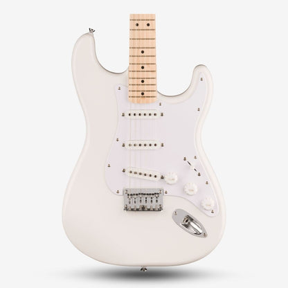 Squier Sonic Stratocaster SSS Hardtail Electric Guitar with White Pickguard, Maple FB - Arctic White (BUNDLE DEALS)