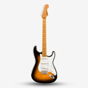 Squier by Fender Classic Vibe 50s Stratocaster (SSS) Electric Guitar wIth Tremolo, Maple FB, 2-Tone Sunburst