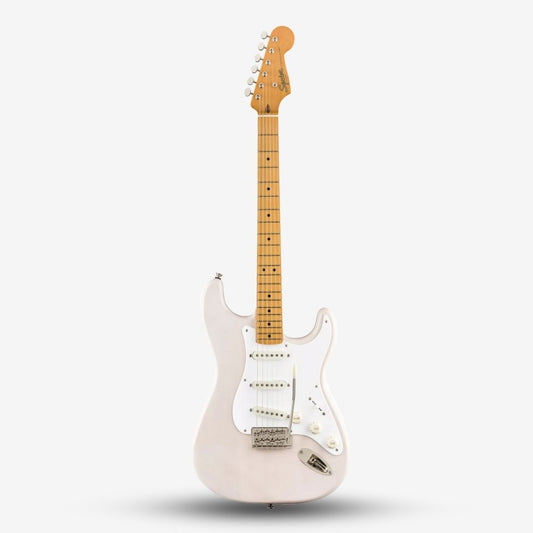 FENDER Squier Classic Vibe 50s Stratocaster (SSS) Electric Guitar wIth Tremolo, Maple FB, White Blonde