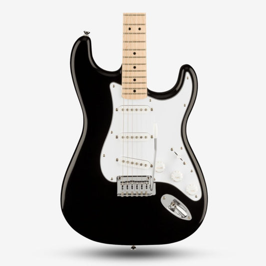 Squier Affinity Series SSS Stratocaster Electric Guitar, Maple FB, Black