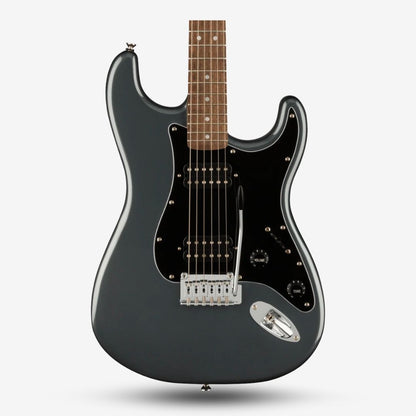 Squier Affinity Series HH Stratocaster Electric Guitar, Laurel FB, Charcoal Frost Metallic