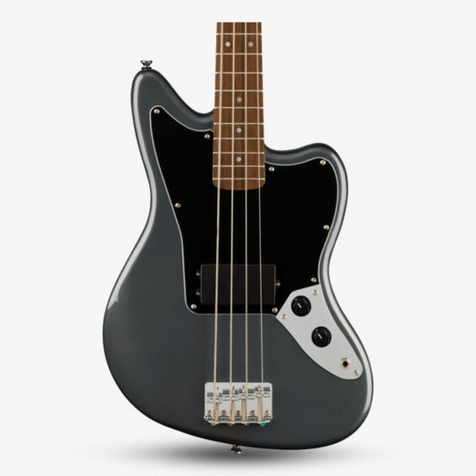 FENDER Squier Affinity Series Jaguar 4 string Bass Guitar, Laurel FB, Charcoal Frost Metallic