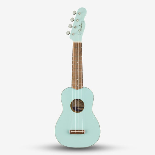 Fender Venice 21 inch Soprano Ukulele, Walnut FB , Daphne Blue