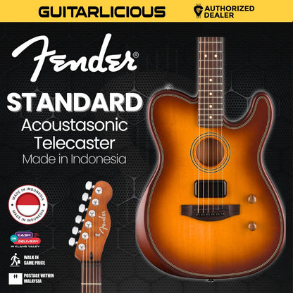Fender Acoustasonic Standard Telecaster Electric Guitar, Rosewood Fretboard, Honey Burst