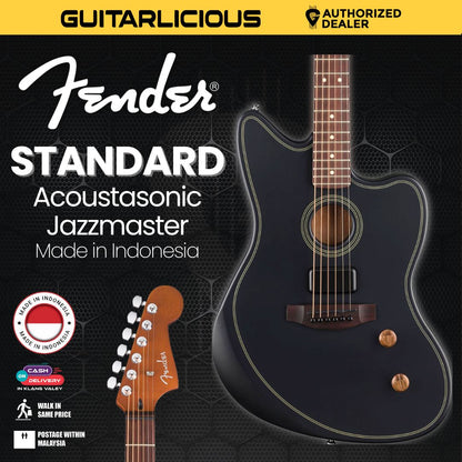 Fender Standard Acoustasonic Jazzmaster Guitar, Rosewood Fretboard, Black