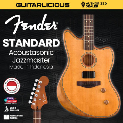 Fender Standard Acoustasonic Jazzmaster Guitar, Rosewood Fretboard, Aged Natural