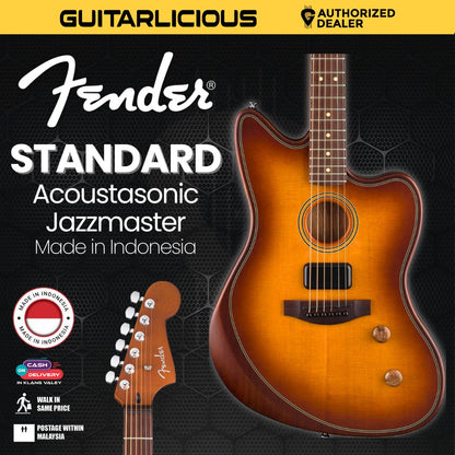 Fender Standard Acoustasonic Jazzmaster Guitar, Rosewood Fretboard, Honey Burst