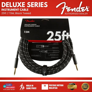 Fender Deluxe Series Instrument Cable 25ft Black Tweed