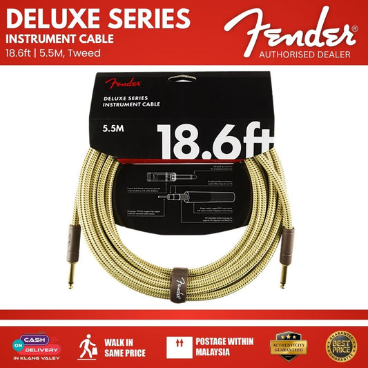 Fender Deluxe Series Instrument Cable, 18.6ft, Tweed