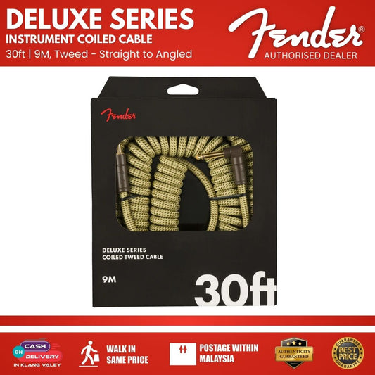 Fender Deluxe Coil Guitar Cable, Tweed, 30ft