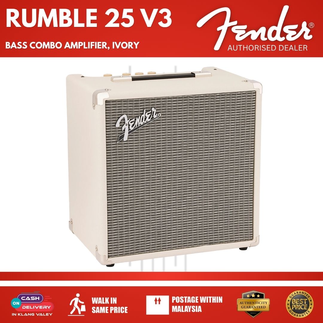 Fender Rumble 25 V3 Bass Combo Amplifier, Ivory – GUITARLICIOUS