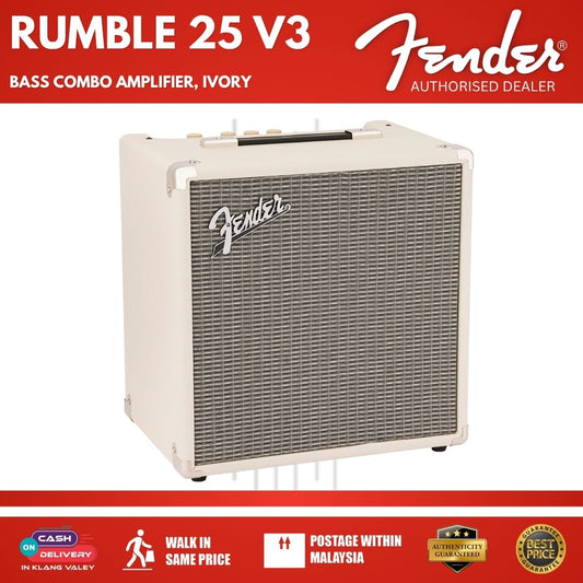 Fender Rumble 25 V3 Bass Combo Amplifier, Ivory