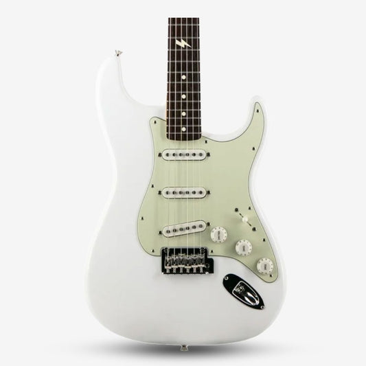 Fender Japan Sham Kamikaze Signature Reverse Headstock SSS Stratocaster Electric Guitar , Rosewood FB - Arctic White