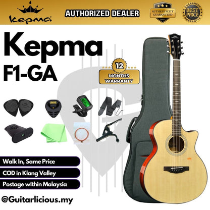 Kepma F1 Solid Sitka Spruce Top Grand Auditorium Acoustic Guitar - Natural ( F1GA / F1-GA)