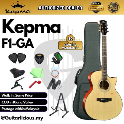 Kepma F1 Solid Sitka Spruce Top Grand Auditorium Acoustic Guitar - Natural ( F1GA / F1-GA)