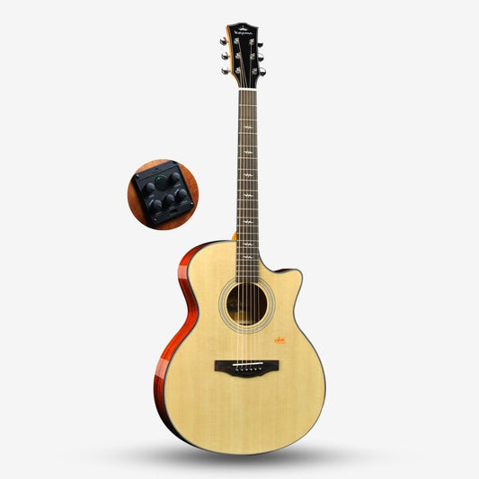 Kepma F1 Solid Sitka Spruce Top Grand Auditorium Acoustic Guitar, S1 Pro Resonance Pickup with Effect ( F1e-GA / F1-E )