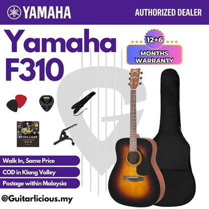 YAMAHA F310 , 41 inch Acoustic Guitar with FREE Gig Bag suitable for Beginner ( F310 / F-310 / F 310 )