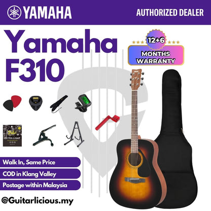 YAMAHA F310 , 41 inch Acoustic Guitar with FREE Gig Bag suitable for Beginner ( F310 / F-310 / F 310 )